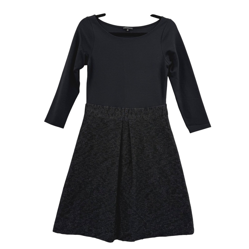 Theory LBD Fit & Flare Size 8 Basic Normcore Minimalist Mixed Media Quiet Luxury